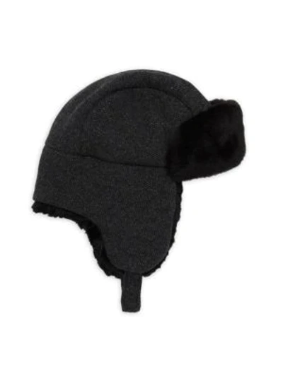 Shop Inverni Matilde Rabbit-fur Lined Trapper Hat In Charcoal