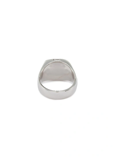 Shop Tom Wood 'cushion Onyx' Silver Signet Ring - Size 60 In Metallic