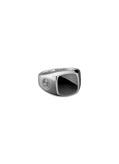 Shop David Yurman 'exotic Stone' Onyx Silver Signet Ring In Black,metallic