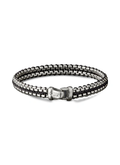 Shop David Yurman Woven Box Chain Bracelet In Metallic