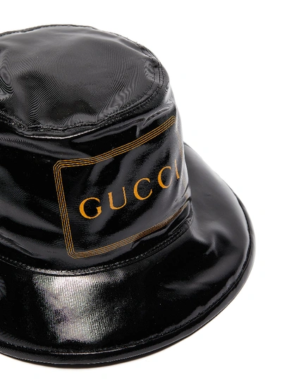 Shop Gucci Logo Print Coated Twill Bucket Hat