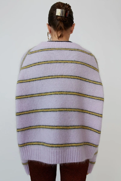 Shop Acne Studios Striped Sweater Lilac/mustard