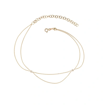 Shop Kismet By Milka 14ct Rose Gold And Diamond Two Chains Anklet
