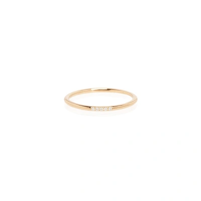 Shop Zoë Chicco 14ct Yellow Gold And Diamond Five Tiny Pave Ring
