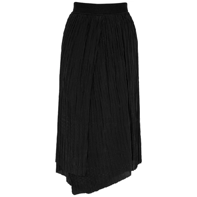 Shop Vince Black Crinkle Midi Skirt