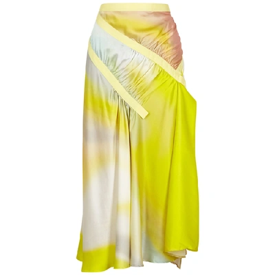 Shop Christopher Esber Incline Printed Silk Midi Skirt