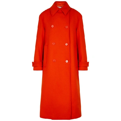 Shop Stella Mccartney Red Double-breasted Wool Coat