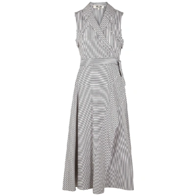 Shop Diane Von Furstenberg Charleigh Stripe-jacquard Wrap Dress