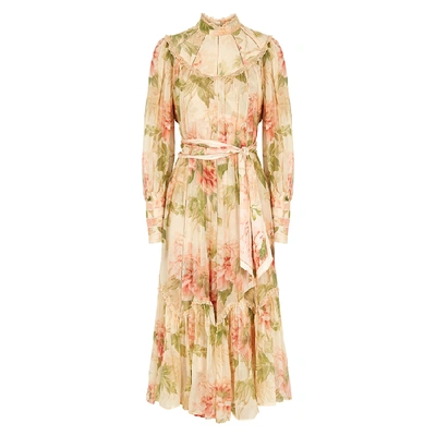 Shop Zimmermann Espionage Floral-print Silk Midi Dress