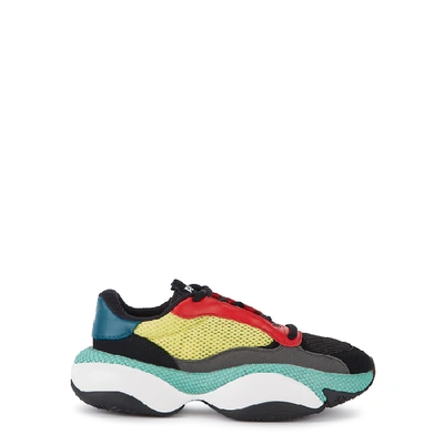 Shop Puma Alteration Kurve Black And Yellow Mesh Sneakers In Black And Other