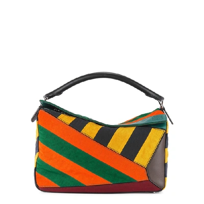 Shop Loewe Puzzle Rugby Large Top Handle Bag In Multicoloured