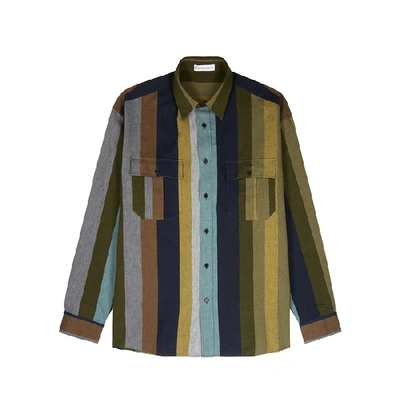 Shop Jw Anderson Striped Brushed Cotton Shirt