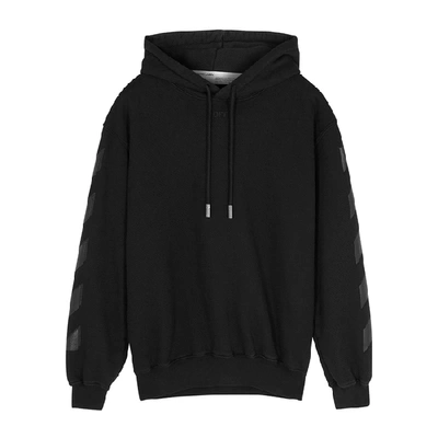 Shop Off-white Black Printed Cotton Sweatshirt