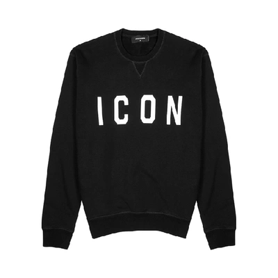 Shop Dsquared2 Black Cotton-jersey Sweatshirt
