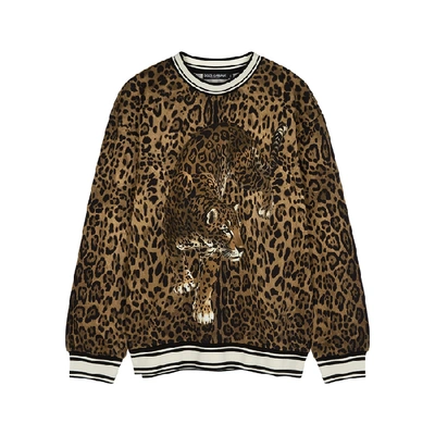 Shop Dolce & Gabbana Leopard-print Jersey Sweatshirt