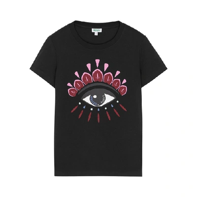 Shop Kenzo Black Eye-print Cotton T-shirt