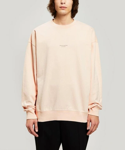 Shop Acne Studios Small Logo Cotton Sweatshirt In Pink
