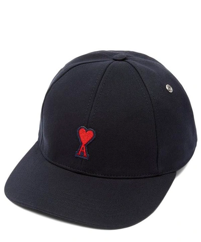 Shop Ami Alexandre Mattiussi Ami De Cur Cap In Navy