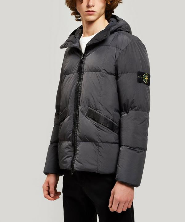 Stone Island Crinkle Quilted Puffer Jacket In Grey | ModeSens
