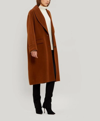 Shop Joseph Kara Double-faced Wool Duster Coat In Brown