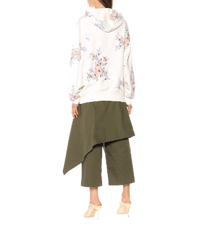 Shop Dries Van Noten Floral Embroidered Cotton Hoodie In White