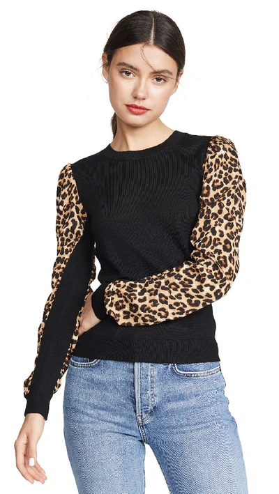 Shop Veronica Beard Adler Mixed Media Sweater In Black Multi