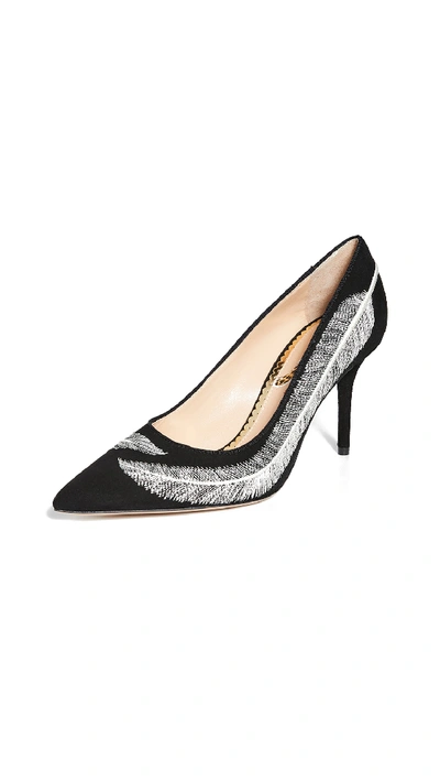 Shop Charlotte Olympia Feather Pumps In Black