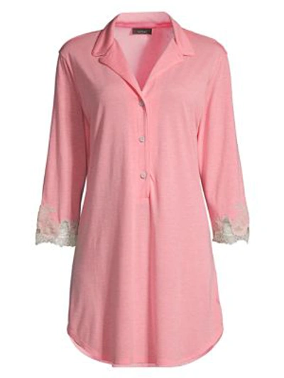 Shop Natori Lux Shangri-la Sleepshirt In Bright Pink