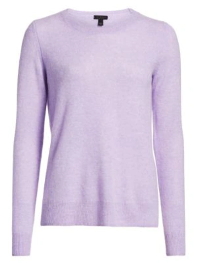 Shop Saks Fifth Avenue Women's Collection Featherweight Cashmere Sweater In Iris Heather