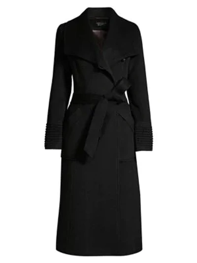Shop Sentaler Women's Long Wide-collar Alpaca Wrap Coat In Black