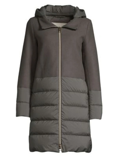 Shop Herno Women's Nuage Wool-blend Puff Down Jacket In Grey