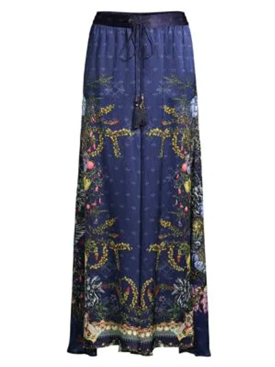 Shop Camilla Mother Floral-print Silk High-waist Wide-leg Pants In South