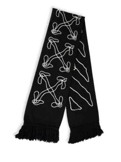 Shop Off-white Abstract Arrows Scarf In Black White