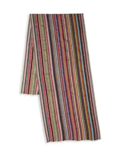 Shop Paul Smith Men's Lightweight Striped Scarf In Primary Multi