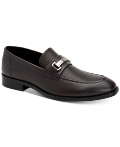 Shop Calvin Klein Men's Craig Dress Loafers Men's Shoes In Dark Brown