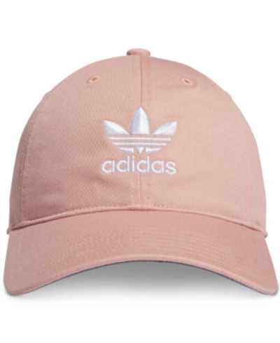 Shop Adidas Originals Cotton Twill Relaxed Cap In Pink Spirit
