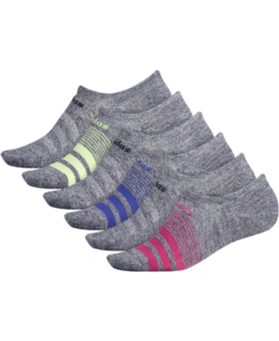 Shop Adidas Originals Adidas 6-pk. Superlite No-show Women's Socks In Black - White Marl/ Real Magenta/ Black/ Active Blue/ Hi