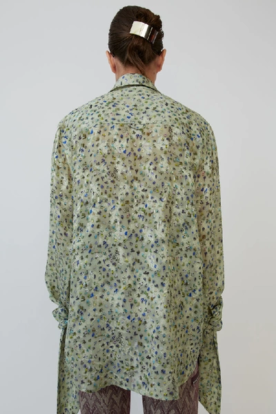 Shop Acne Studios Crowd-print Shirt Green