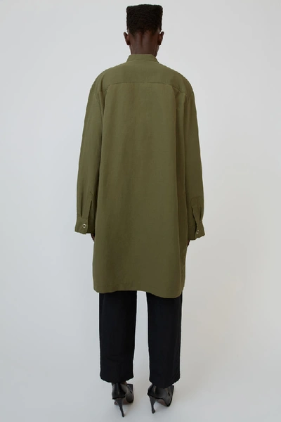 Shop Acne Studios Shirt Dress Khaki Green