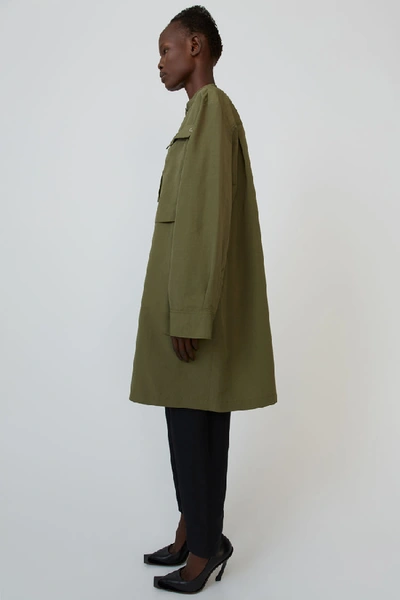 Shop Acne Studios Shirt Dress Khaki Green