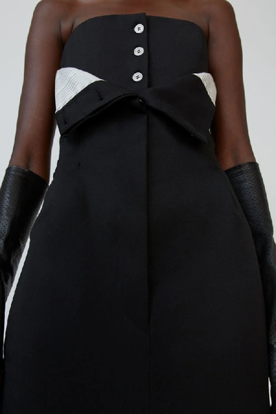 Shop Acne Studios Strapless Tuxedo Dress Black