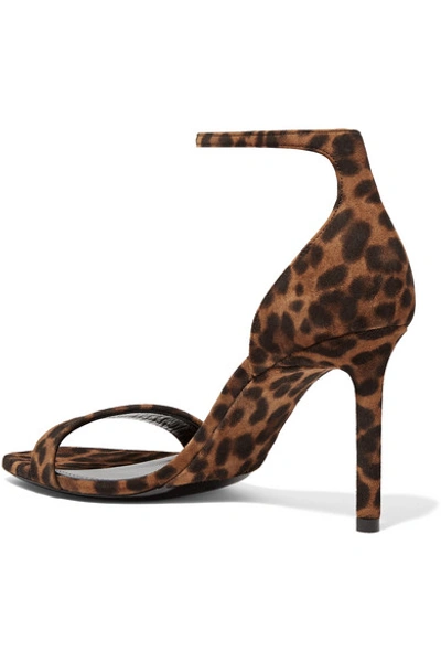 Shop Saint Laurent Amber Leopard-print Suede Sandals In Leopard Print