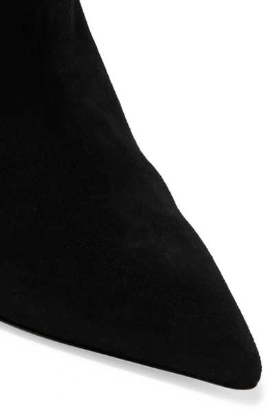 Shop Aquazzura Lancaster 95 Suede Knee Boots In Black