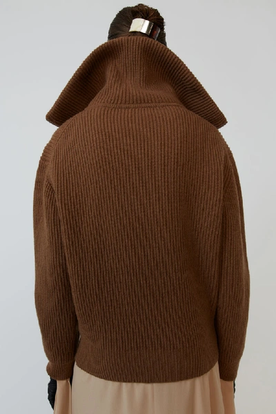 Shop Acne Studios Half-zip Sweater Toffee Brown