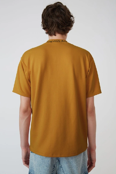 Shop Acne Studios Navid Oil Yellow In Logo Crewneck T-shirt