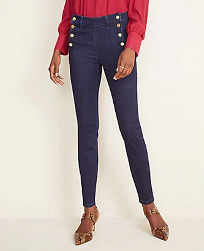 Shop Ann Taylor Admiral Performance Stretch Skinny Jeans In Classic Rinse Wash In Blue