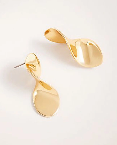 Shop Ann Taylor Twisted Metal Drop Earrings In Gold