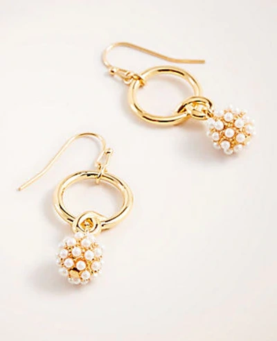 Shop Ann Taylor Pearlized Fireball Drop Earrings In Gold