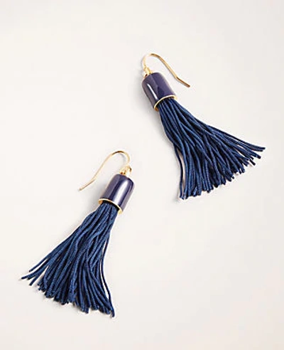 Shop Ann Taylor Fabric Tassel Earrings In Night Sky