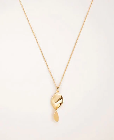 Shop Ann Taylor Twisted Metal Pendant Necklace In Gold